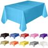 Plastic Disposable Solid Color Tablecloth Birthday Party Wedding Christmas Table Cover Wipe Desk Cloth Decor Covers Rectangle