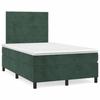 3143076 vidaXL Lit à sommier tapissier et matelas Vert foncé 120x200cm Velours