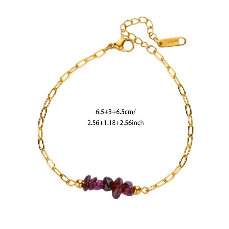 Bohemian Bracelet Women's Niche High-end Imitation Agate Irregular Gravel Summer Stainless Steel Bracelet