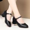 One-word buckle work shoes women's white leather shoes nurse professional single shoes soft sole comfortable women's shoes are not tired