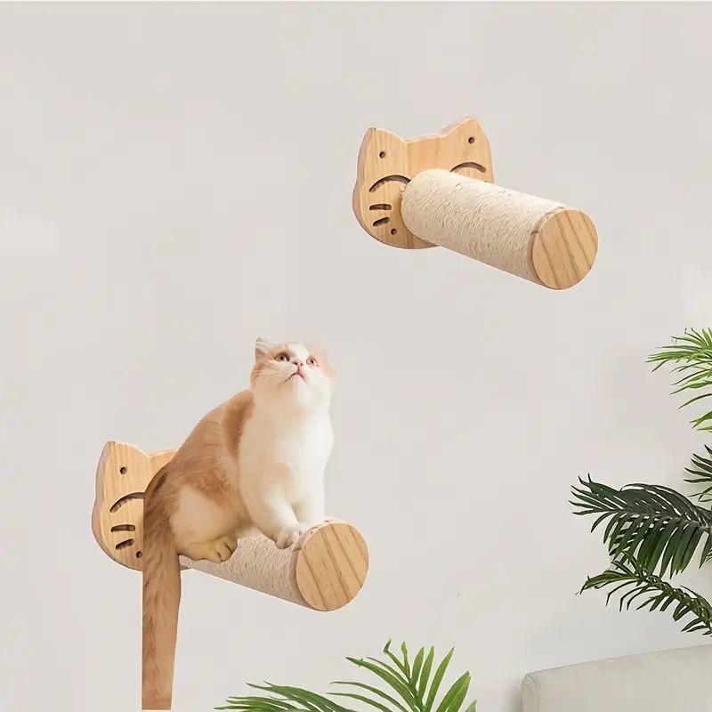 Wooden Cat Climbing Shelf Furniture Shelves for Cats Perches Activity Cat Tree Scraper Stairs Scratching Post Cat Wall Furniture