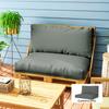 Two Piece Seat Pallet And Back Cushions   Charcoal Grey