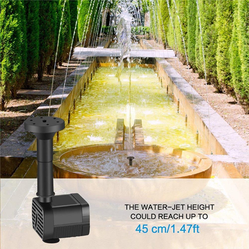 1.2W Solar Fountain Pond Pump Kit 200L/h with 6 Nozzles Solar Water Pump Kit Solar Fountain for Bird Bath Ponds Garden Fish Tank
