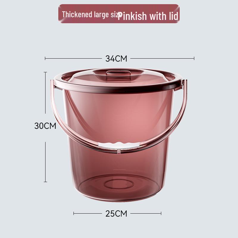 Förtjockad Transparent Plasttunna med Lock: Hushållsvattenförvaring, Tvätt- och Studentrums-användning