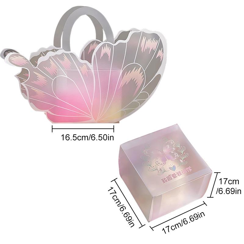 1PC Plastic DIY Dessert Storage Handbag Matte Cake Packaging Bags Packaging Material Butterfly Wings Shape Festival Party