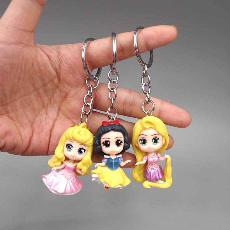 Mermaid Cinderella Rapunzel Keychain Bag Charm Pendant Figurine Gift