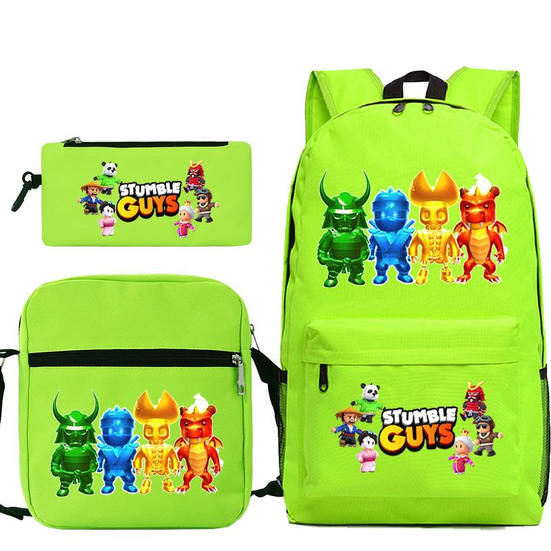Game Merchandise Printed Children'S Schoolbag Set Teen Backpack Three-Piece Set