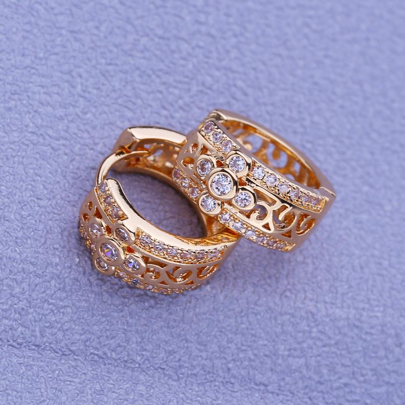 MINTHA Cross Clip Earrings Trendy Rose Gold Color Wedding Daily Fashion Jewelry Cubic Zirconia Earrings For Women Bridal Geometry Round Earrings