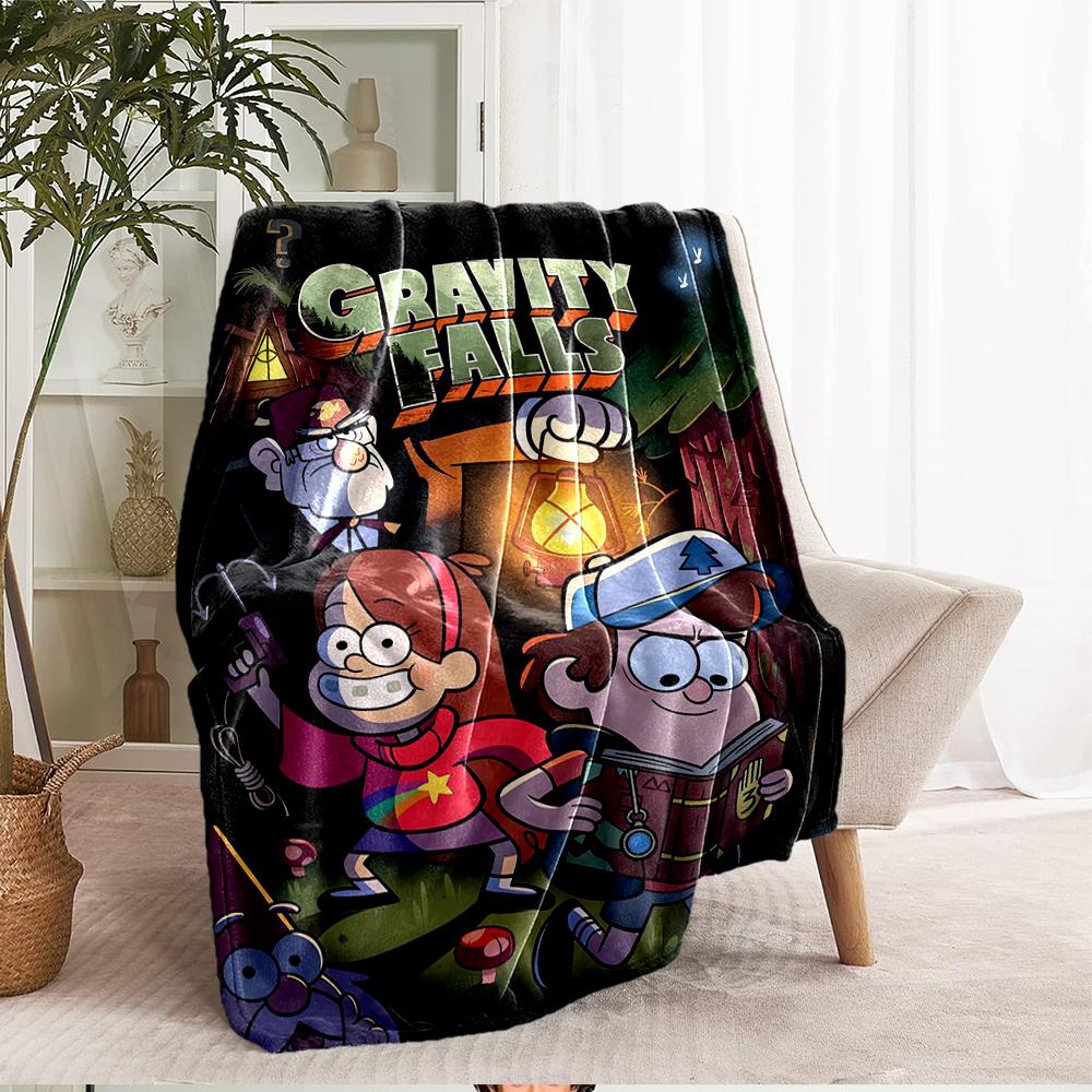 Gravity Falls Theme Printed Blanket - Perfect for Couch, Bed, Travel & Outdoor Use | Machine Washable, Cozy & Durable.