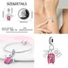 Copper Fashion Travel Airplane Luggage ThreePiece Set Charm Bead Charms Ideal For Women Authentic Bracelets Pendant Do It Yourself Jewellery