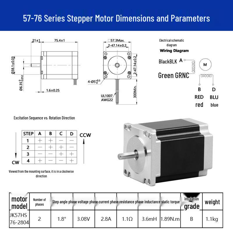 Two-Phase Stepper Motor for Textile Machinery, Screw Machine, Miniature DC High Torque Motor