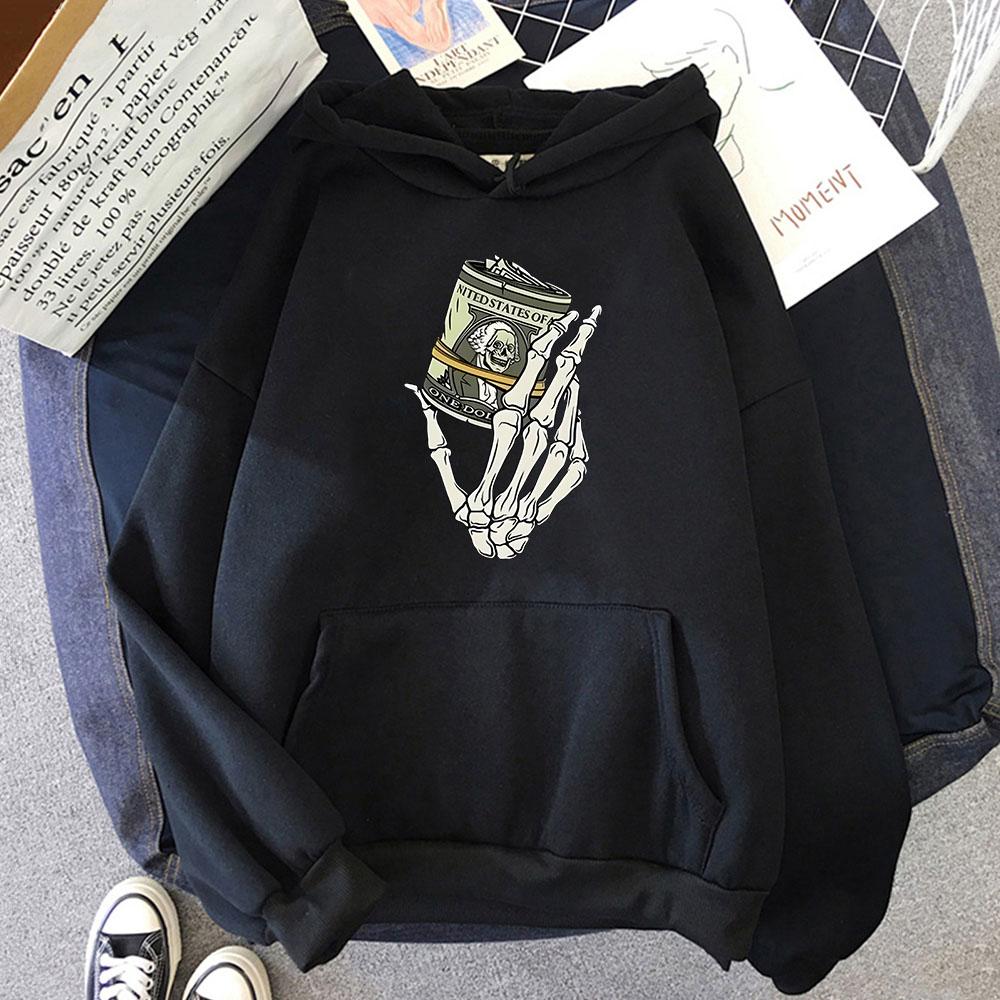 Money Roll 100 Hundred Dollar Hoodies Long Sleeve Male Sweatshirts High Street Streetwear Women Casual Mens