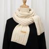 Autumn and winter female Korean version solid color wool scarf warm student cute couple Internet celebrity male versatile knitted scarf