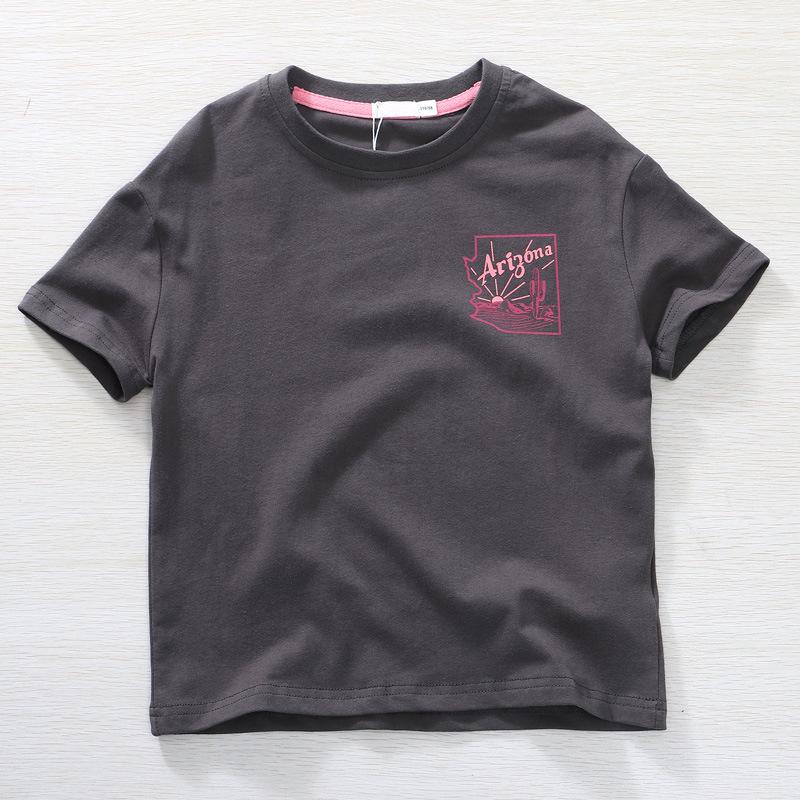 

Детская футболка с коротким рукавом из чистого хлопка – Удобная элегантная мужская футболка с рукавом до локтя из ледяного шелка 110 cm