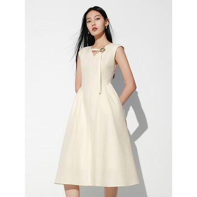 Peacebird Women's V-Neck Sleeveless A-line Summer Dress