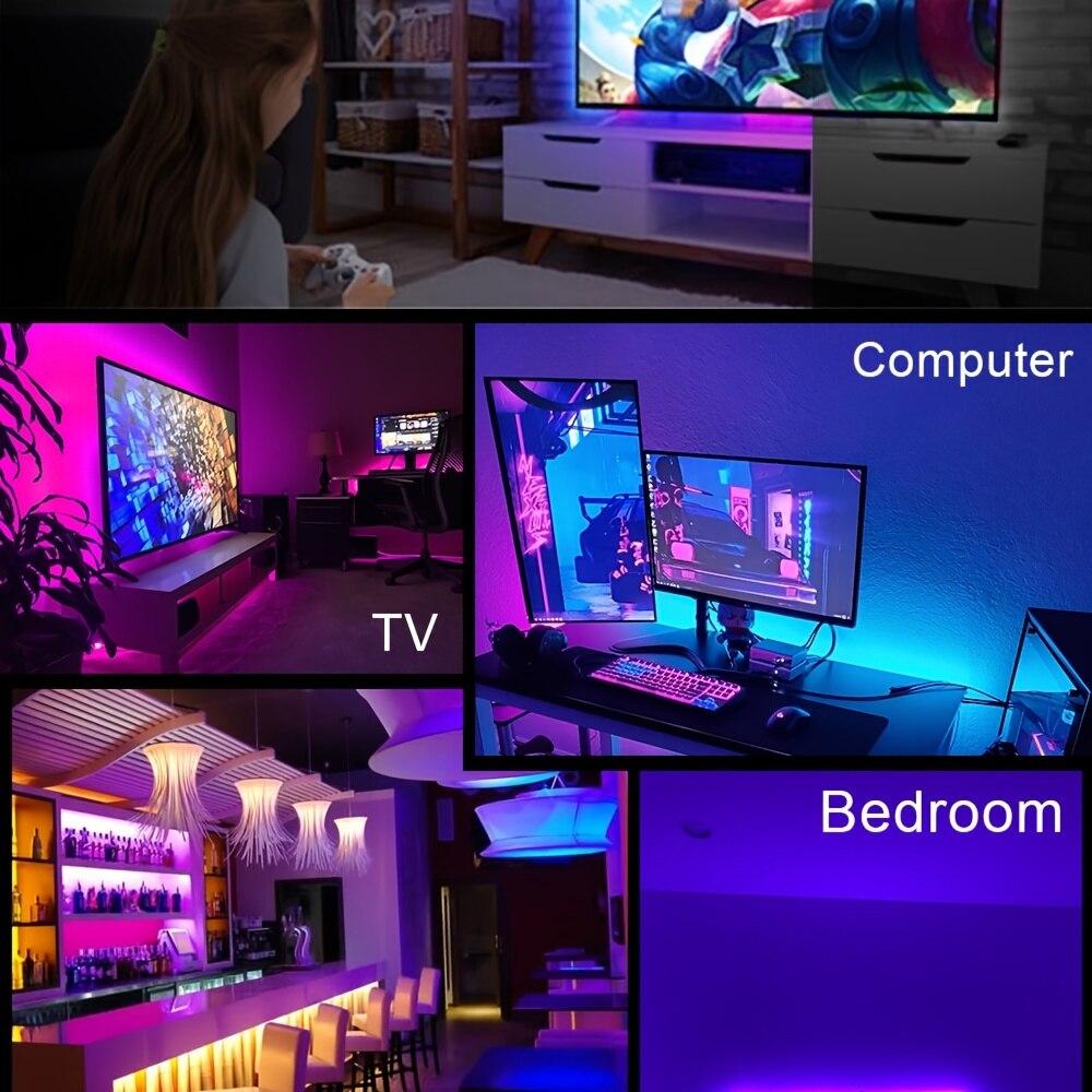 5050 luci di striscia principali RGB 5M applicazione intelligente telecomando colore della striscia principale che cambia per il festival di festa decorativo domestico della stanza