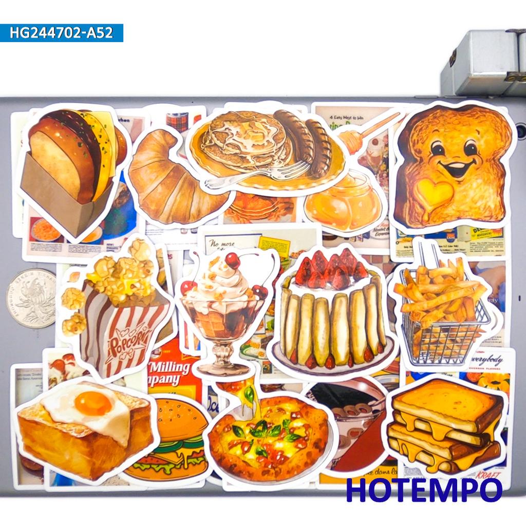 Retro Food Poster Stickers Yummy Dessert Cake Bread Jam Art Graffiti For Diy Creative Decoration Funny Sticker 203050Pcs