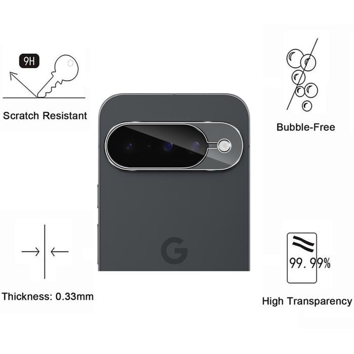 Camera Protector for Google Pixel 10 [Pack of 2] Tempered Glass Rear Camera Protection Film Phonillico®