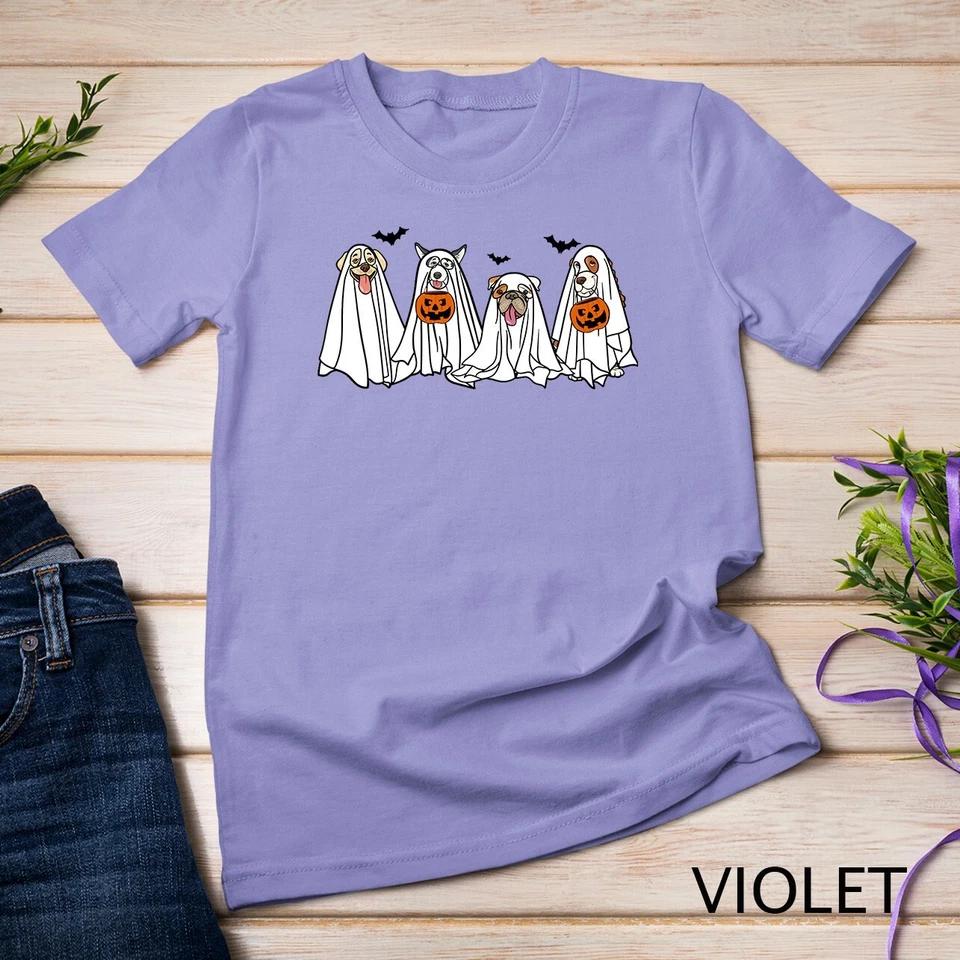 Dog Treat Or Treating Pajamas Jackolantern Ghost Halloween Unisex T-shirt 12 XL