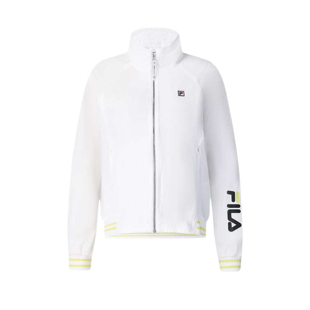 Fila Tennis Series Loose Fit Tennis Woven Stand Collar Jacket Women Jacket Jade-White A11W523701F-WT