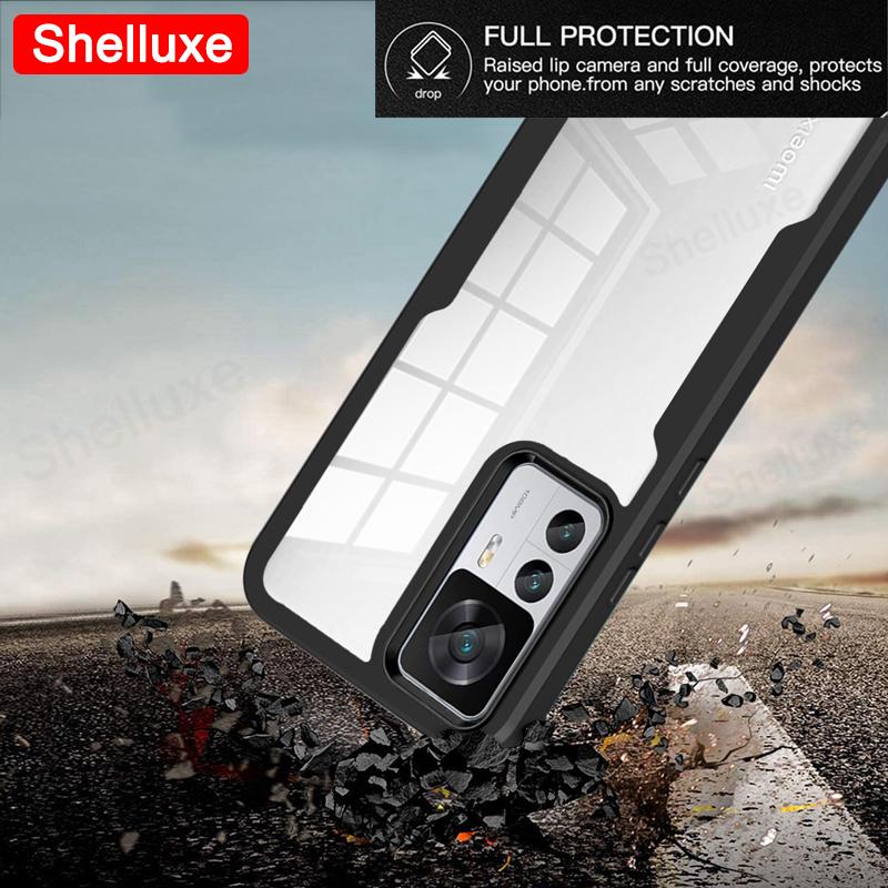 Mi12T 360 Full Body Front+Back Clear Case Shelluxe For Xiaomi Mi 12 12X 12T Pro For Xiomi Mi12 Lite Silicone Double Sided Cover