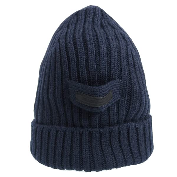 Prada Cappellino UMD188 Wool F.5 Unisex Knit Hat, 100% Virgin Wool, Size M, Blue, Outlet [Parallel Import]