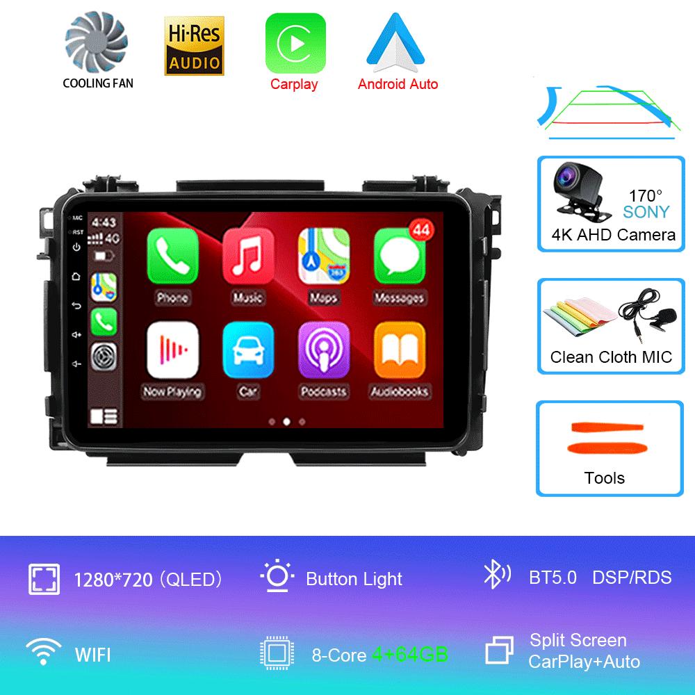 For Honda Vezel HR-V HRV HR V XRV 2012-2019 Car Radio Android 14 Carplay Multimedia Player Autoradio GPS Stereo 2din Head Unit