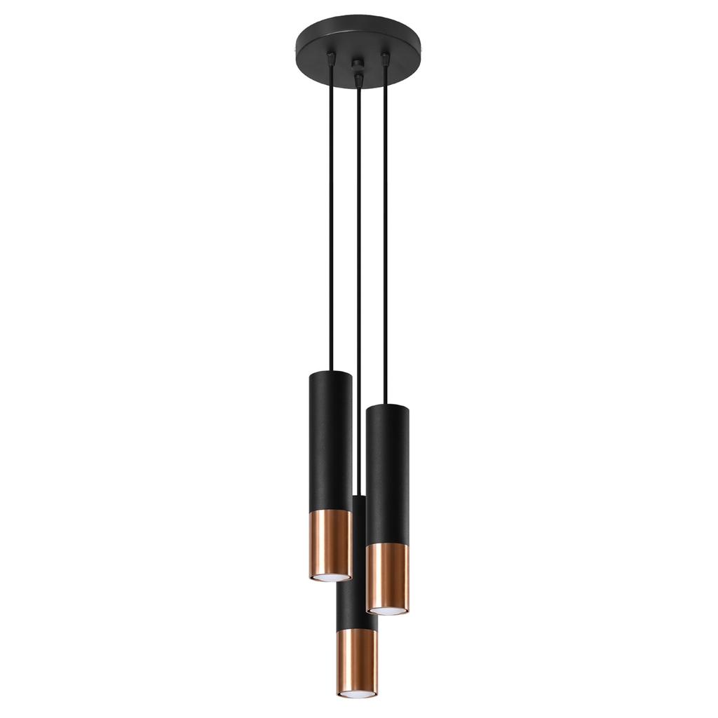 Lampa Wisząca Salixa 3 Gu10 Czarny Lumilo 09.599.49