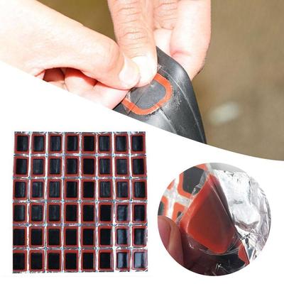 Bicycle Tire Repair Patch Kit - 48pcs Rubber Puncture Patches, No Glue Inner Tube Repair Tools For Bicycle Tyre Tube