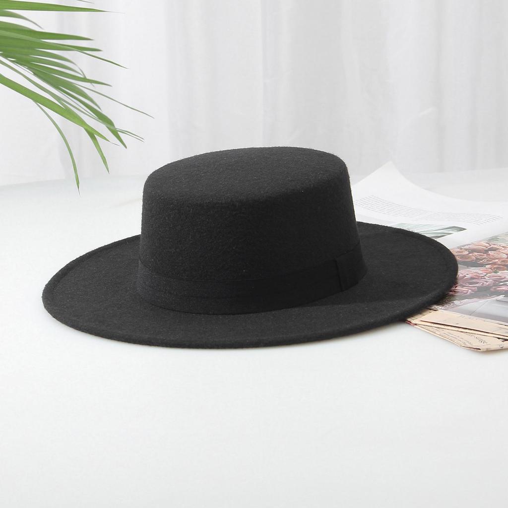 Chapeaux Fedora en Laine Européens et Américains pour Femmes: Style Automne/Hiver avec Chapeaux Jazz Rétro Français à Large Bord