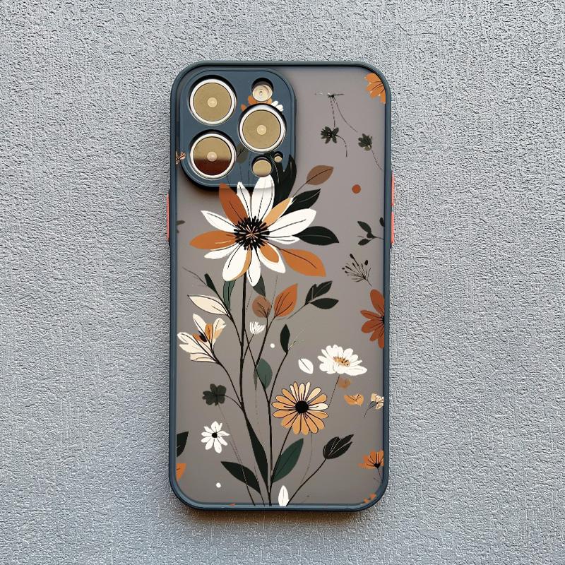 Winter Branches Leaves Flowers Phone Case For iPhone 16 15 14 Plus Pro Max 13 12 Mini 11 Pro Max X XS XR Shockproof Bumper Cover