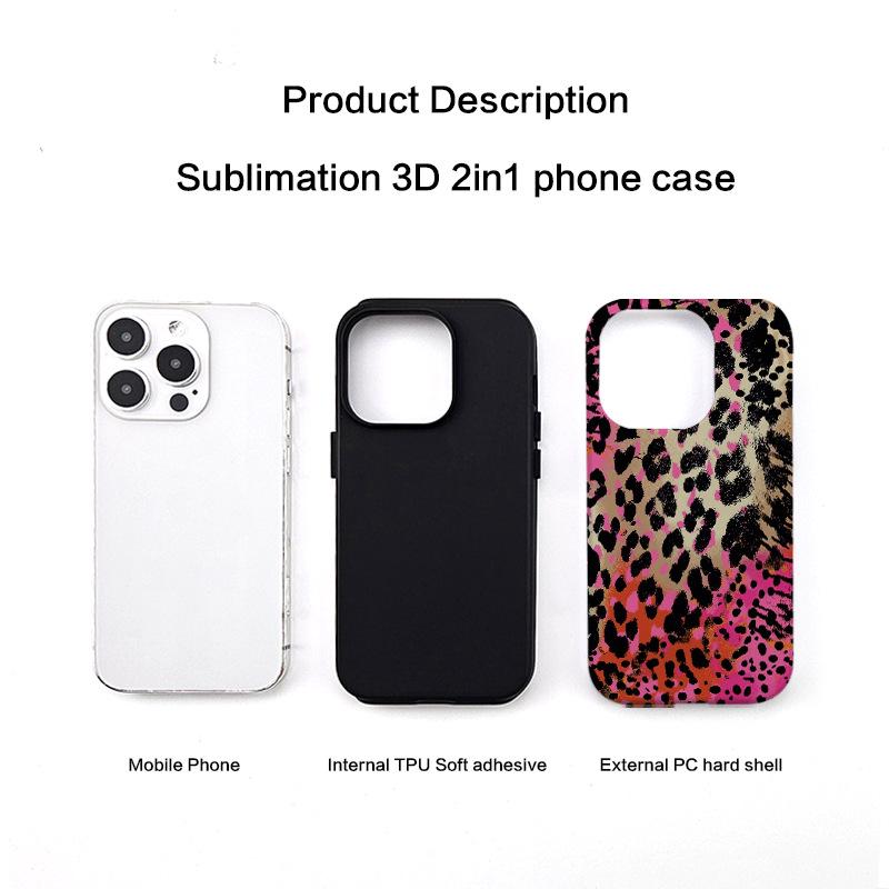 Leopard Print Custom 2-in-1 Phone Case for Apple 14, 15, 16 & Pro Max