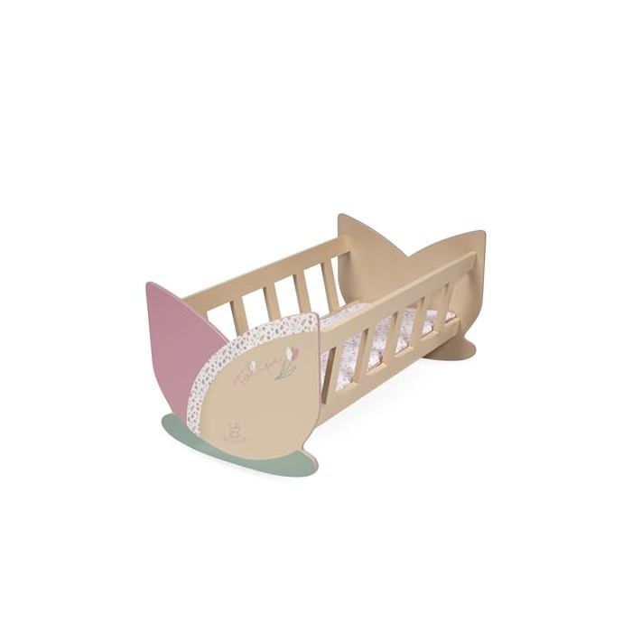 Holz-Puppenbett - DE CUEVAS TOYS - Für Puppen bis 48 cm - Matratze inklusive - 49,5x28x24 cm - Rosa