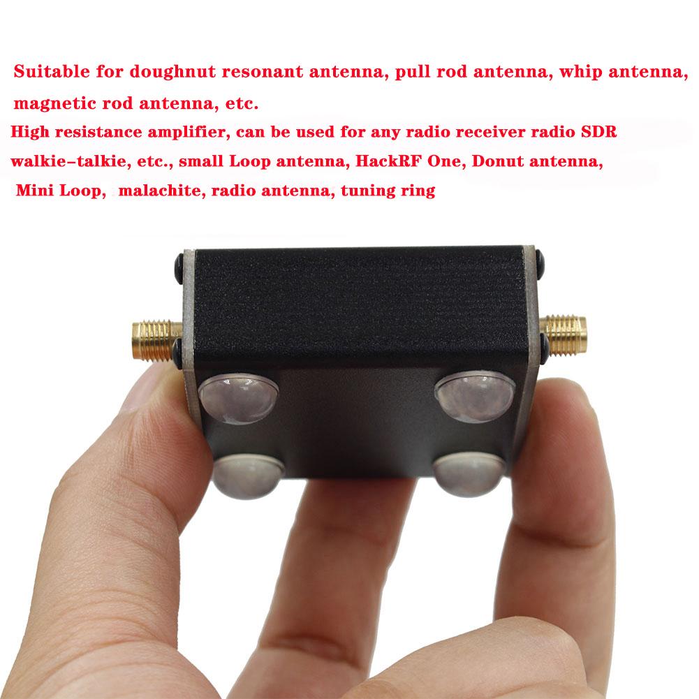 High Impedance Amplifier Circular Antenna 1Hz-300MHz Doughnut Short Wave Antenna 5V 600mA for HackRF One for SDR Walkie Talkie