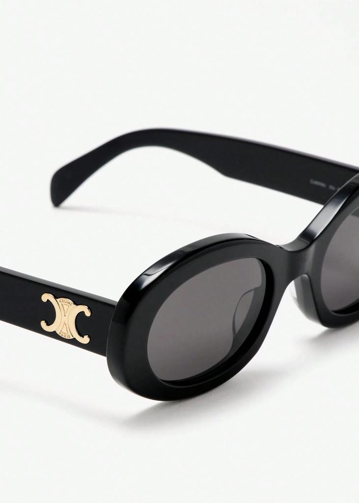 Celine Lunettes de soleil ovales noires Triomphe CL40194U-01A