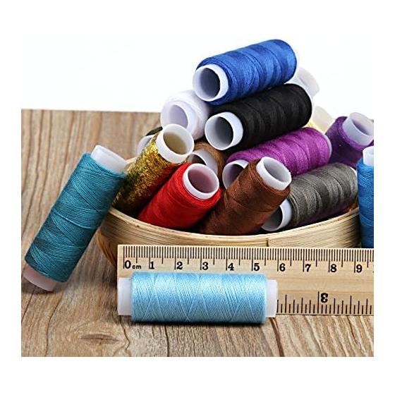 LIHAO Hand-stitched 100% Polyester Stock Sewing Thread 39 Color Set Sewing Handicraft Embroidery Thread Approx. 200 Meters