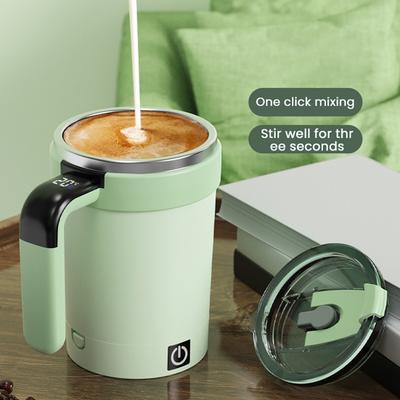 Yousheng Automatic Stirring Coffee Mug Digital Temperature Display Insulated Smart Self Stirring Mug Portable Electric Mixing Cup for Office School