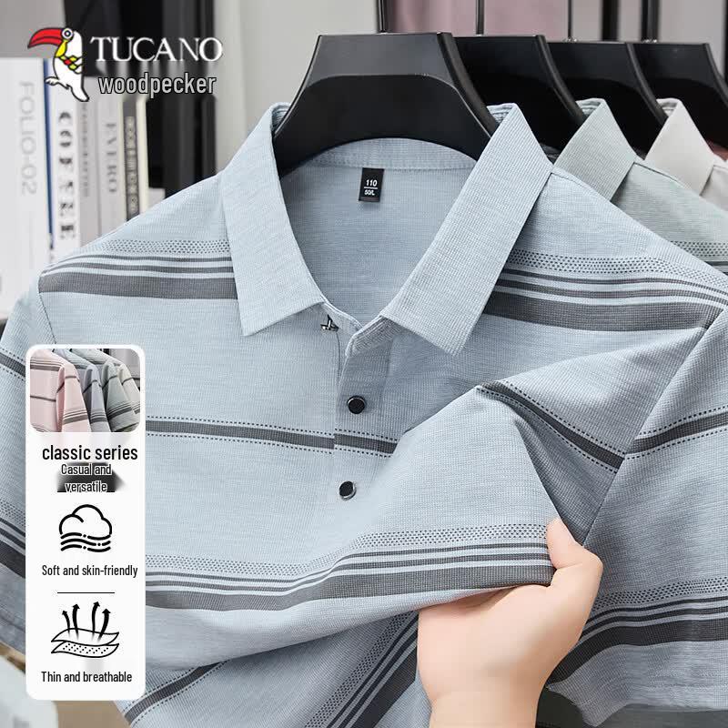 TUCANO Men s Ice Silk Short-Sleeve Polo Shirt M синий