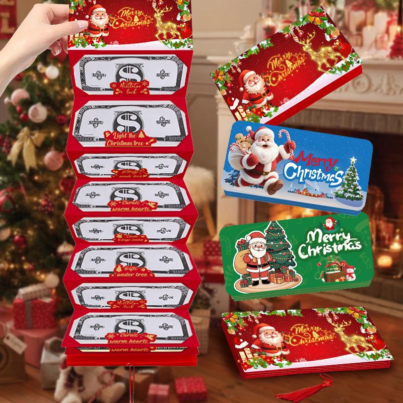 Christmas Cash Gift Envelope, 10 Slots Christmass Money Envelopes For Cash Clip, Festive Money Gift Cards Envelopes Holders