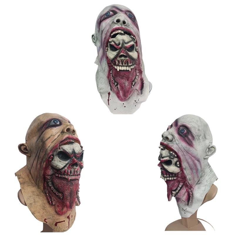 Mask Bloody Zombie Melting Face Adult Latex Costume Walking Dead Halloween Scary