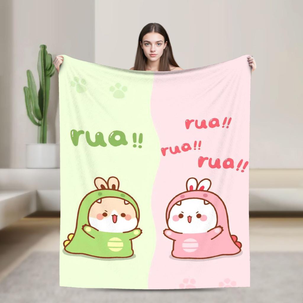 Cartoon Panda Bubu Dudu Blanket Fleece Spring Autumn   Multifunction Warm Throw Blanket for Home Bedroom Plush Thin Quilt