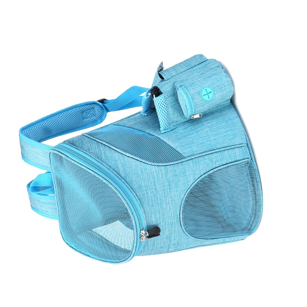 Pet Carrier Backpack Breathable Mesh Foldable Portable Dog Carrier Bag with Snack Pocket for Traveling Hiking Camping