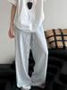 LUXI Women's Tencel Linen Elastic Waist Wide-Leg Summer Pants
