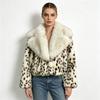Europa, America, autunno e inverno nuovo cappotto in finta pelliccia con stampa leopardata moda donna giacca in pelliccia cappotto in pelliccia