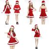 Christmas Santa Claus Adult Female Red Pleuche Dress Suit
