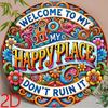 Metal Sign Wall Decor Funny Welcome Plaque for Home Living Room Kitchen 20x20 cm