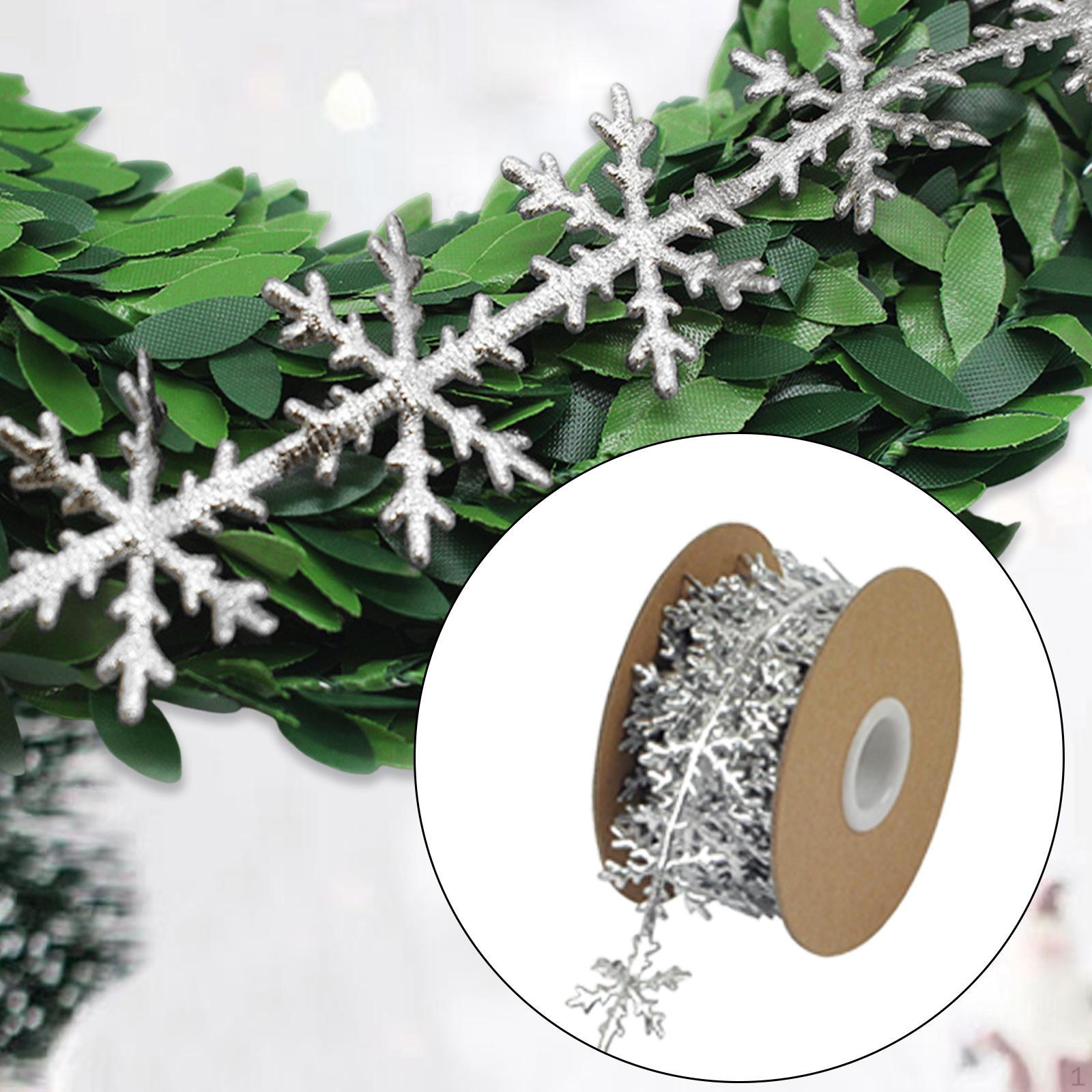 

Рождественская лента своими руками поделки длиной 32,80 фута Декоративное ремесло Свадебный декор Венок Изготовление для Silver Snowflakes