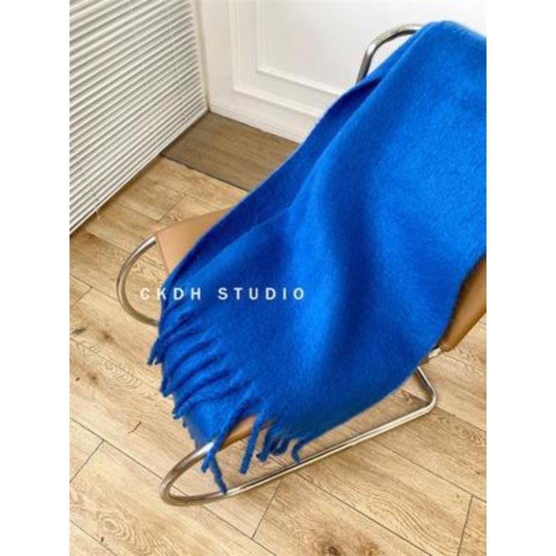 Limited-time snap-up price! Mohair fleece scarf women's 14 classic colors, warm in autumn and winter, soft and thickened scarf, solid color