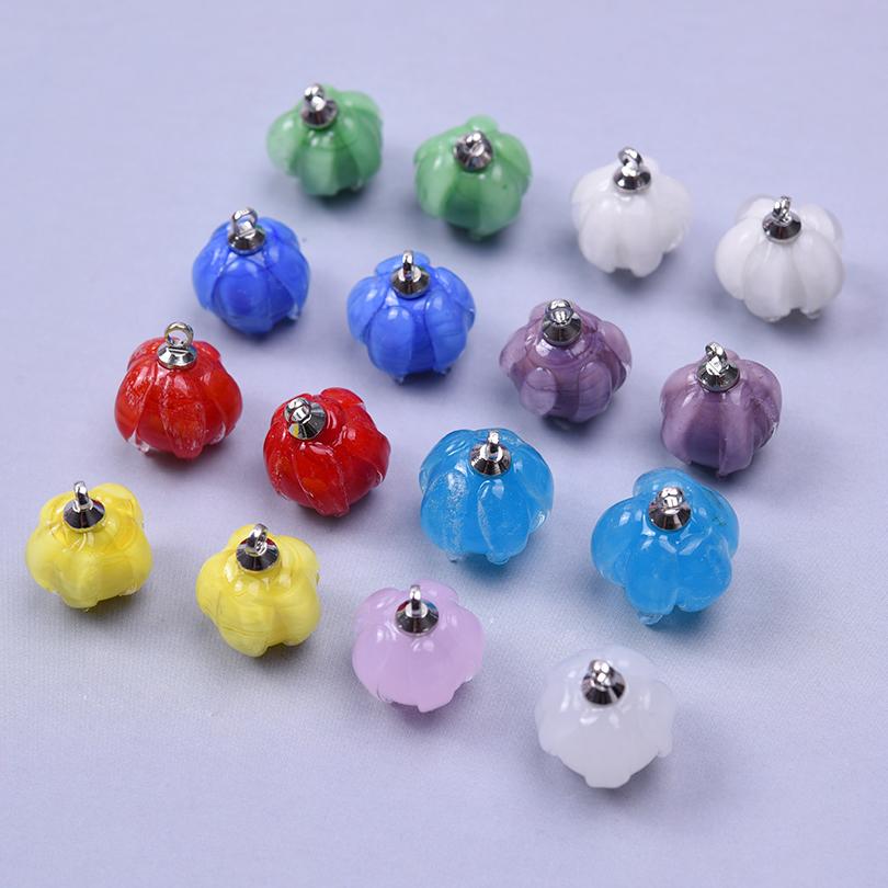 9pc Mix Glass Lily Of The Valley Pendants For Jewelry Making Supplies Colorful Flower Charm Pendant DIY Vintage Earring Bracelet