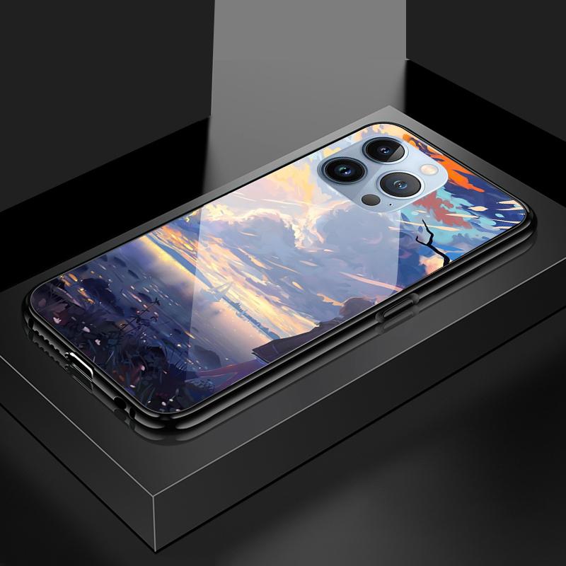 Tempered Glass Phone Case For OPPO Reno13 Reno14 Realme 11 12Pro 14 GTNeo6 C21Y C53 C75 OnePlus Nord2 NordCE3Lite Soft Edge Shockproof Smooth Shell